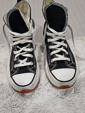 Converse Off-White High-Top Canvas Sneakers with Black Insole